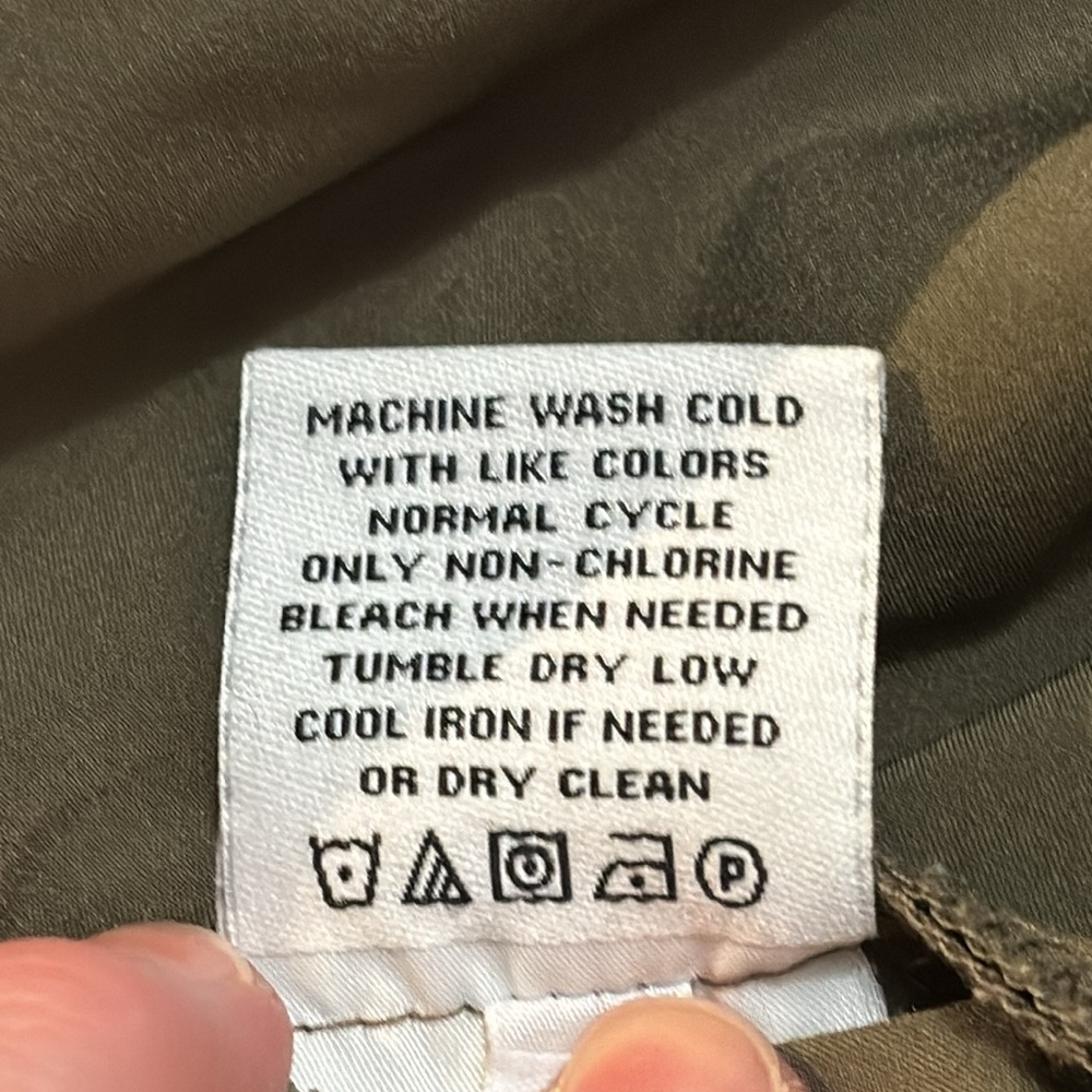 Calvin Klein Khaki Green Faux Front Wrap Shorts - Picture 5 of 5